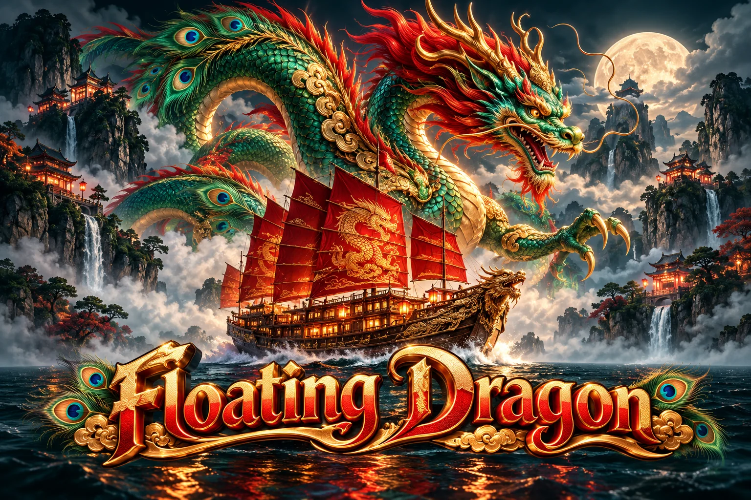 Reka bentuk tajuk Floating Dragon